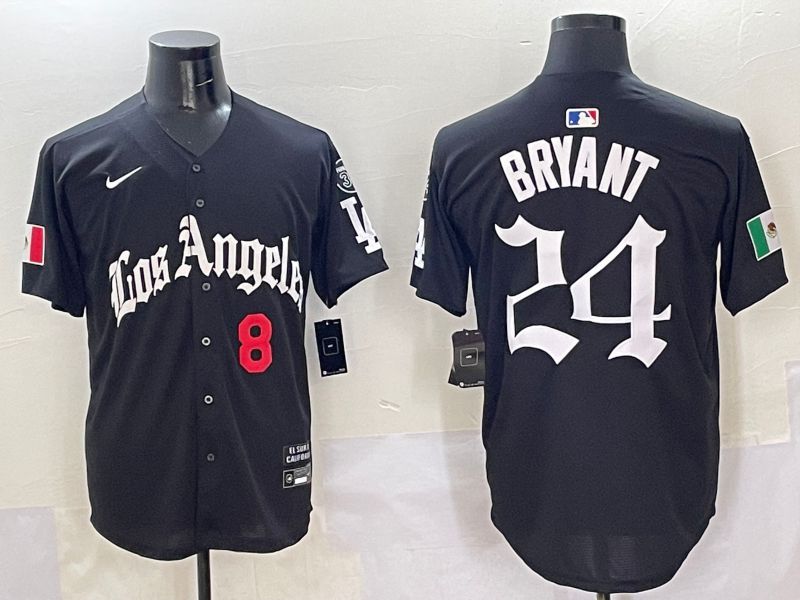 Men Los Angeles Dodgers #24 Bryant Black Five generations Joint Name 2025 Nike MLB Jersey style 5->los angeles dodgers->MLB Jersey
